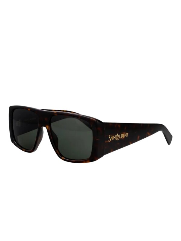 Saint Laurent Eyewear Zonnebril met rechthoekig montuur - Bruin