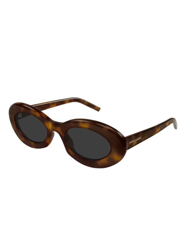 Saint Laurent Eyewear Zonnebril met rond montuur - Bruin