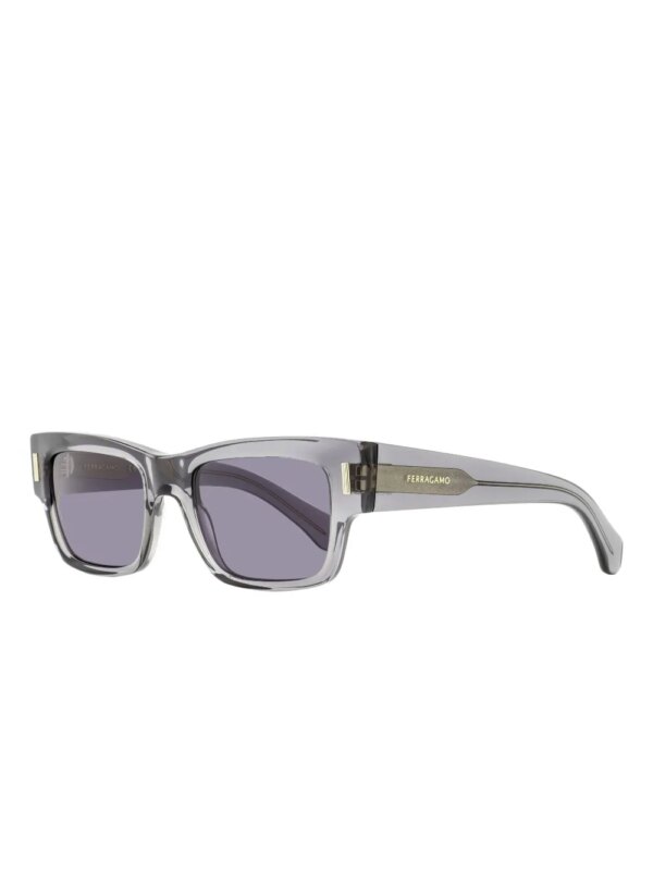Ferragamo Eyewear Zonnebril met rechthoekig montuur - Grijs