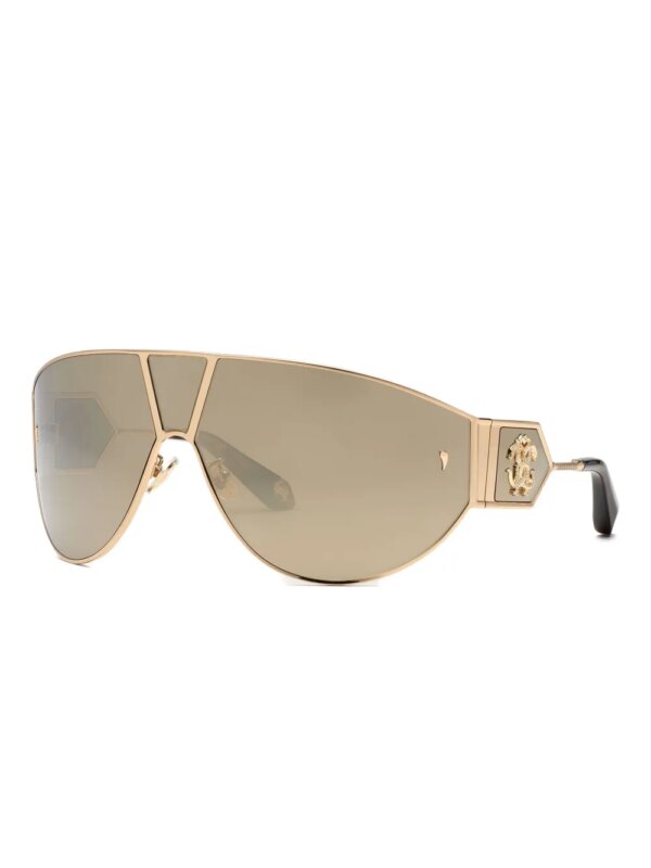 Roberto Cavalli Zonnebril met logoplakkaat - Goud