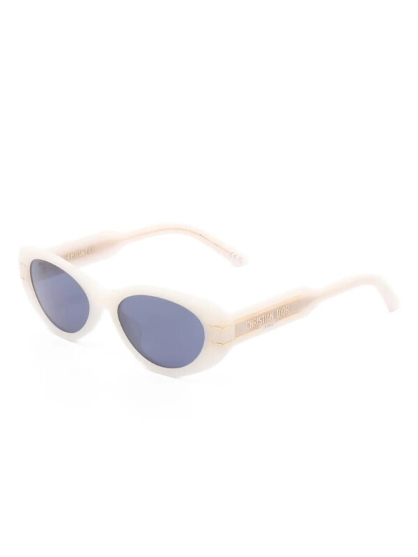 Christian Dior Pre-Owned 2020s Signature B8U zonnebril met geometrisch montuur - Wit