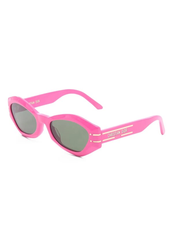 Christian Dior Pre-Owned 2020s Signature B1U zonnebril met geometrisch montuur - Roze