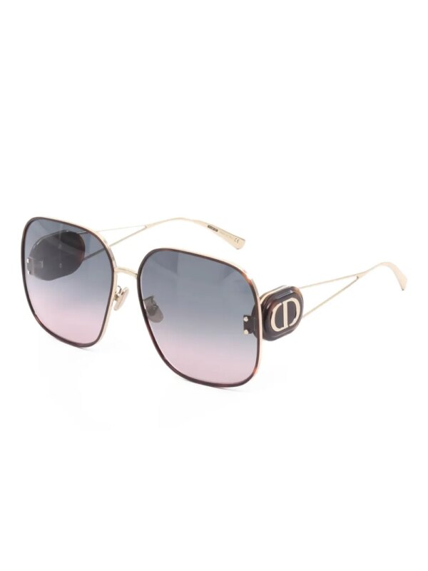 Christian Dior Pre-Owned 2020s DiorBobby S1U zonnebril met vierkant montuur en logo - Goud