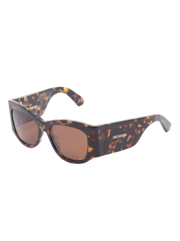 Christian Dior Pre-Owned 2020s DiorNuit S1I zonnebril met geometrisch montuur - Bruin
