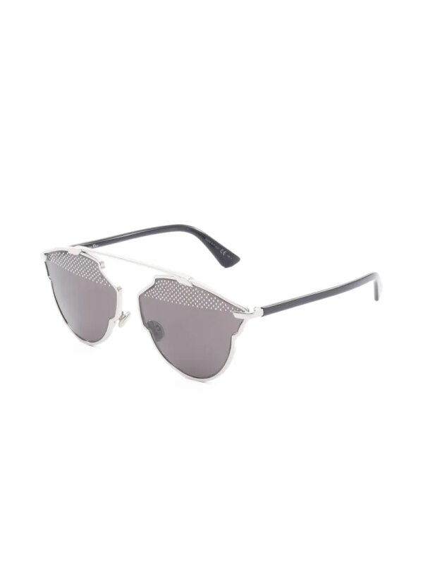 Christian Dior Pre-Owned 2000 SoReal S zonnebril met stippen - Zilver