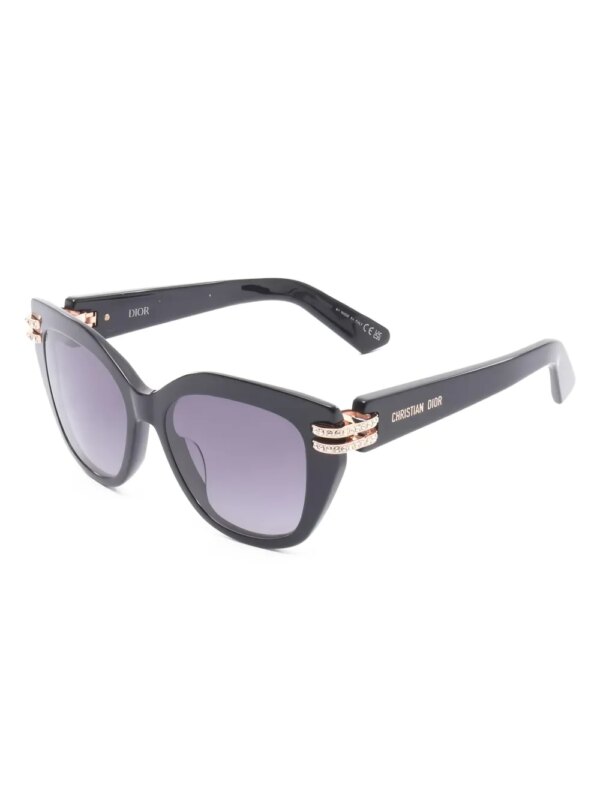 Christian Dior Pre-Owned 2020s zonnebril met vlinder montuur en stras - Zwart