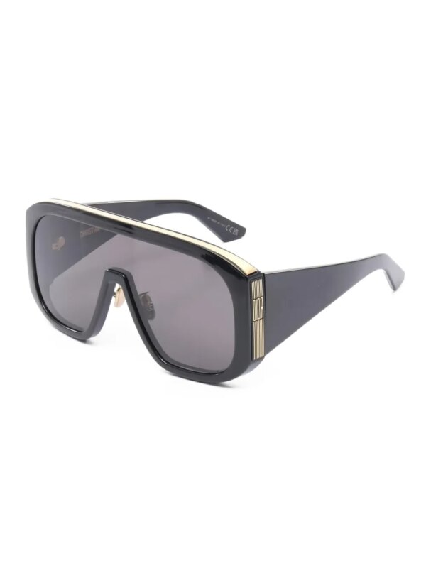 Christian Dior Pre-Owned 2020s DiorGraphique M2U zonnebril met geometrisch montuur - Zwart