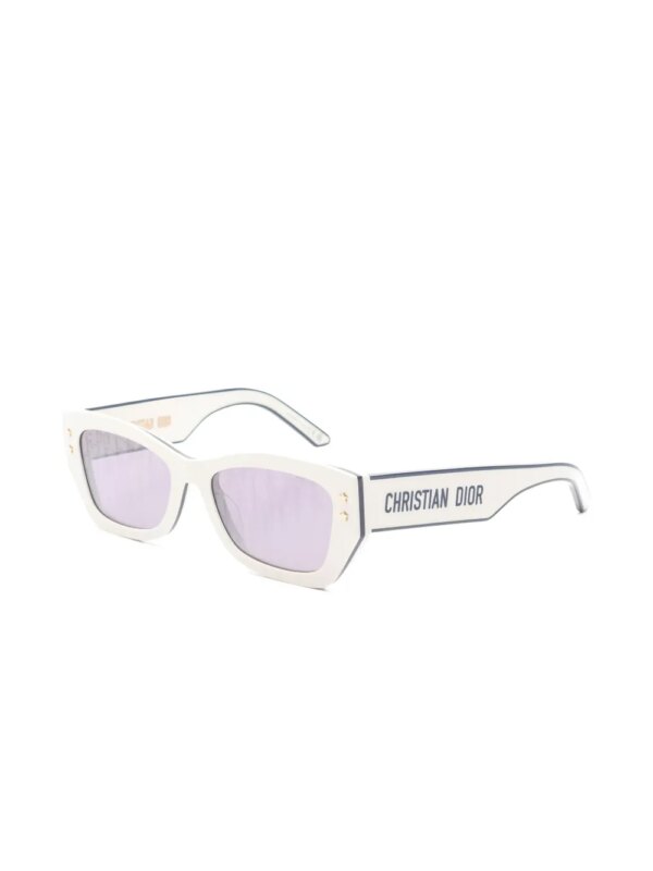 Christian Dior Pre-Owned 2020s Dior Pacific S2U zonnebril met geometrisch montuur - Wit