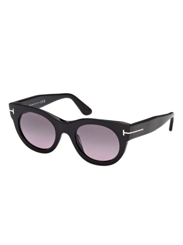 TOM FORD Eyewear Zonnebril met rond montuur - Zwart