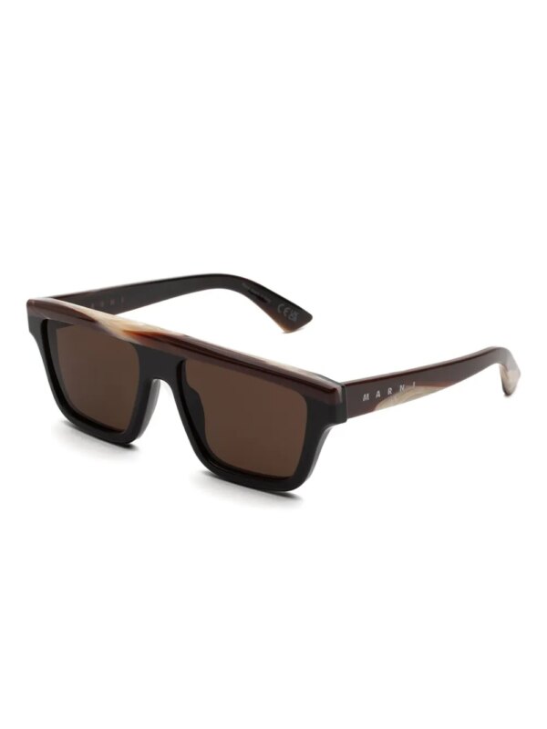 Marni Eyewear Nistakari zonnebril met vierkant montuur - Bruin