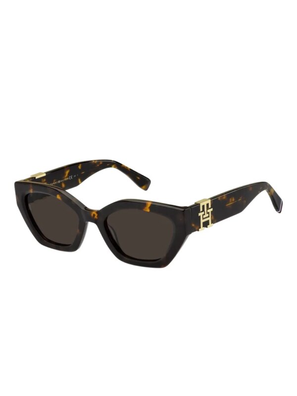 Tommy Hilfiger Zonnebril met geometrisch montuur - Bruin