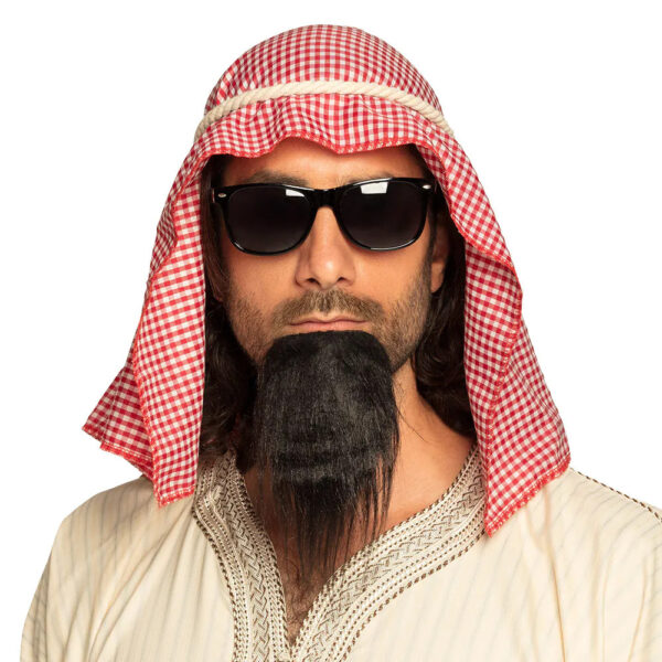 Carnaval verkleed set Arabier/Sjeik - zonnebril/baard/hoofdoek - heren