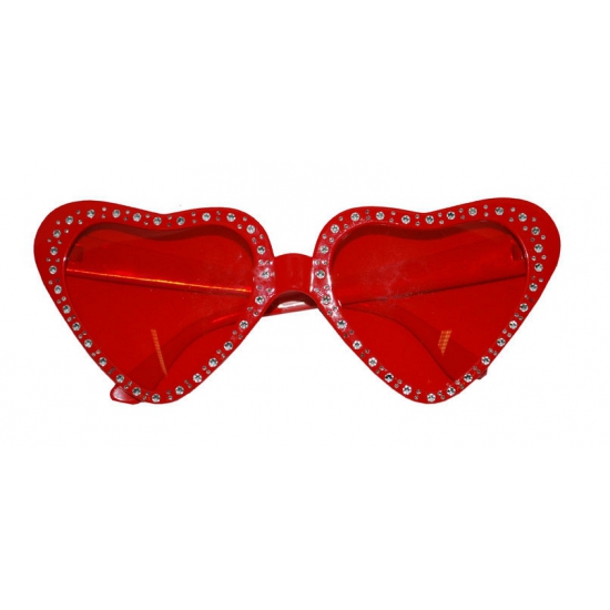 Hartjes zonnebril rood