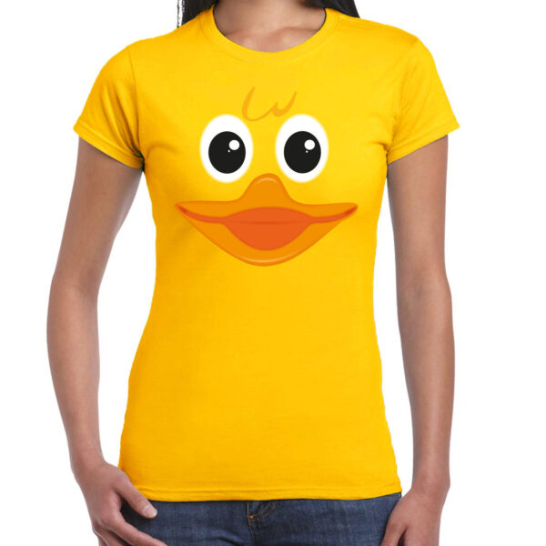 BD Verkleed T-shirt voor dames - badeend - geel - themafeest/Carnaval