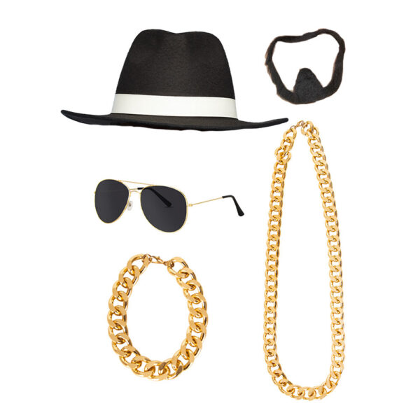 Carnaval verkleed Pooier/pimp/gangster set - 5 delig - volwassenen