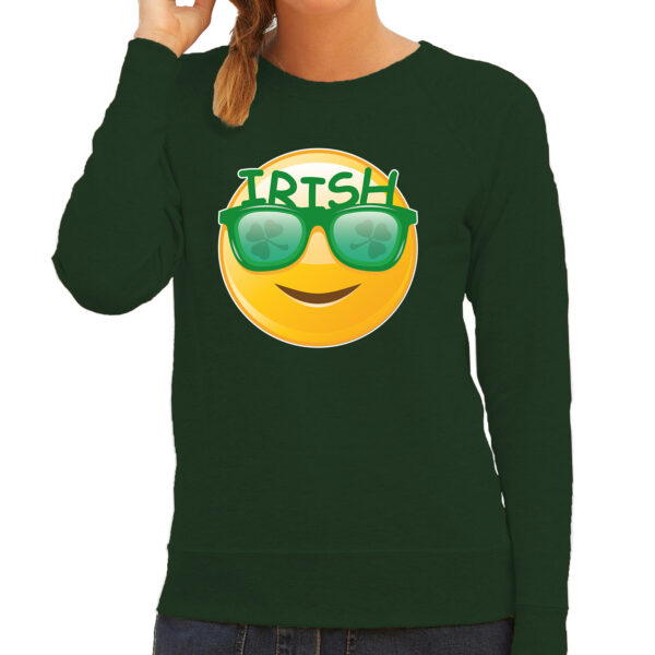 Irish Smilemet groene zonnebril feest sweater/ outfit groen voor dames - St. Patricksday