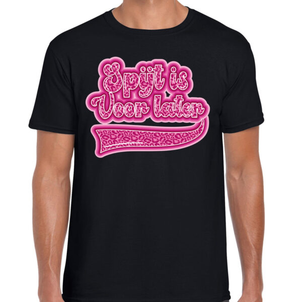 Verkleed T-shirt heren - spijt is voor later - zwart - thema fout/goud/stout