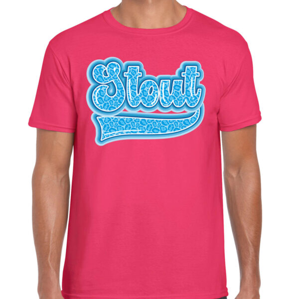 BD Verkleed T-shirt heren - STOUT - roze/blauw - fout/goud/stout