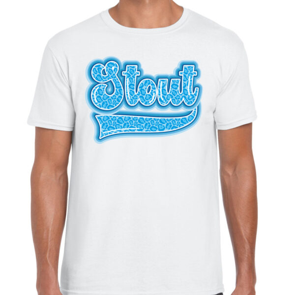 BD Verkleed T-shirt heren - STOUT - wit/blauw - fout/goud/stout
