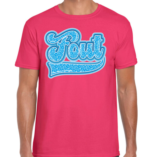 BD Verkleed T-shirt heren - FOUT - roze/blauw - fout/goud/fout