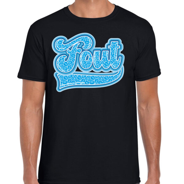 BD Verkleed T-shirt heren - FOUT - zwart/blauw - fout/goud/fout