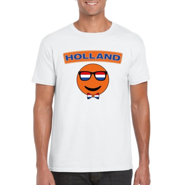 T-shirt wit Holland smiley wit heren