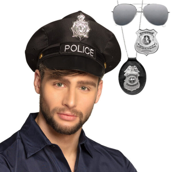 Politie agent verkleed set - volwassenen - politiepet en accesssoires