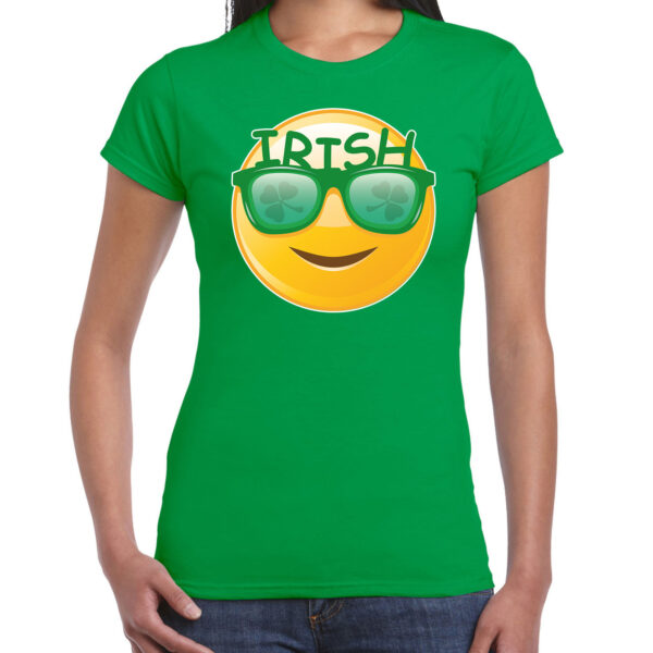 Irish emoticon / St. Patricks day t-shirt / kostuum groen dames