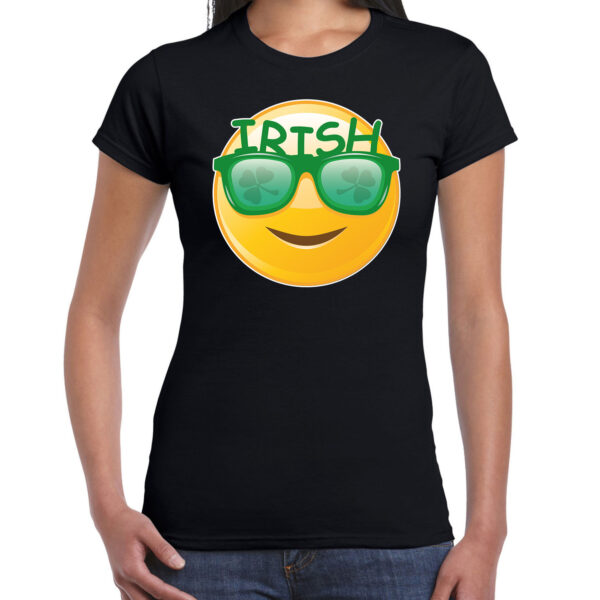 Irish Smile feest shirt / outfit zwart voor dames - St. Patricksday