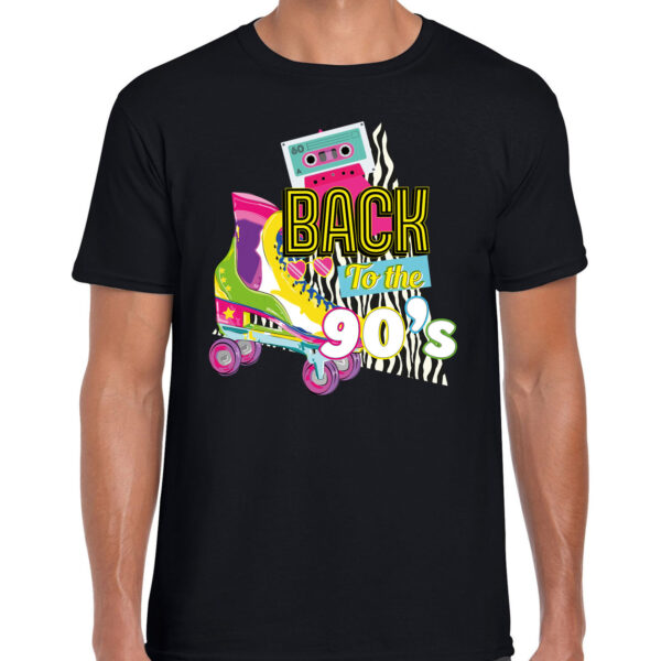 Bellatio Decorations Verkleed shirt heren - back to the 90s - zwart - jaren 90 - foute party