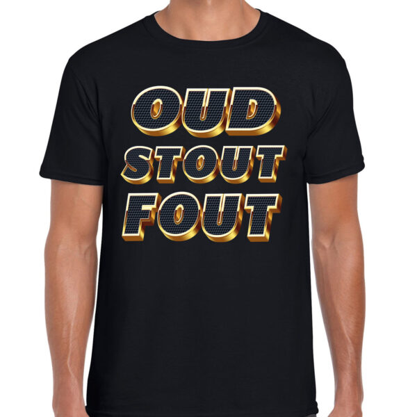 BD Verkleed T-shirt heren - OUD - zwart - themafeest fout/goud/fout