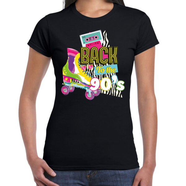 Bellatio Decorations Verkleed shirt dames - back to the 90s - zwart - jaren 90 - foute party