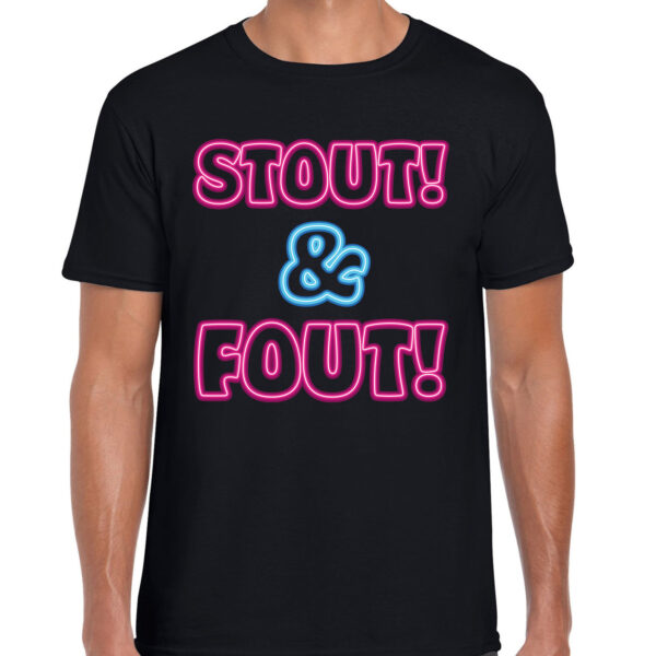 BD Verkleed T-shirt heren - stout en fout - neon - fout/goud/stout