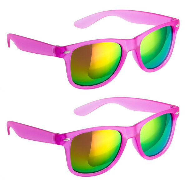Hippe party zonnebril/feestbril met spiegelglazen - 2x - Paars