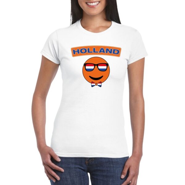 T-shirt wit Holland smiley wit dames