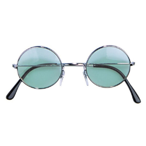 Hippie Flower Power Sixties ronde glazen zonnebril groen