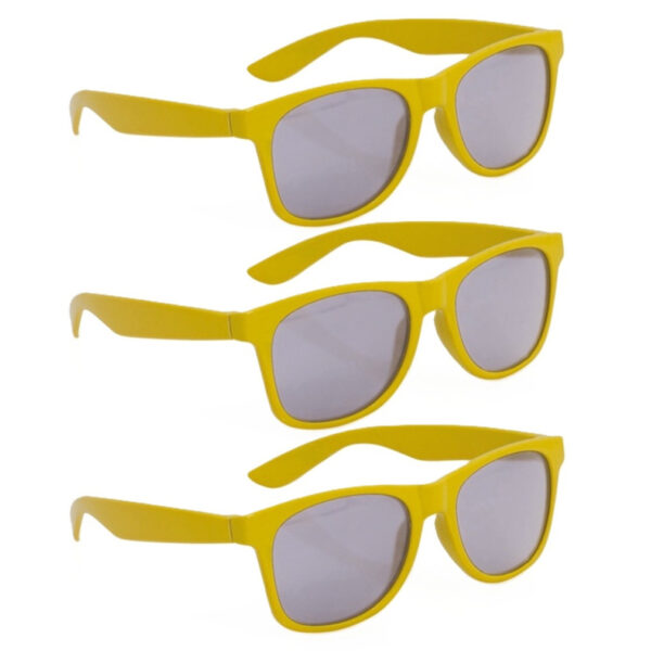 Feest en zonnebril voor kinderen - 6x stuks - geel - kunststof - verkleedbrillen