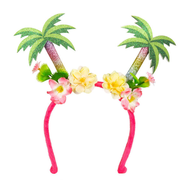 Boland Carnaval verkleed Tiara/diadeem - Palmbomen en bloemen - dames - Tropische Hawaii thema