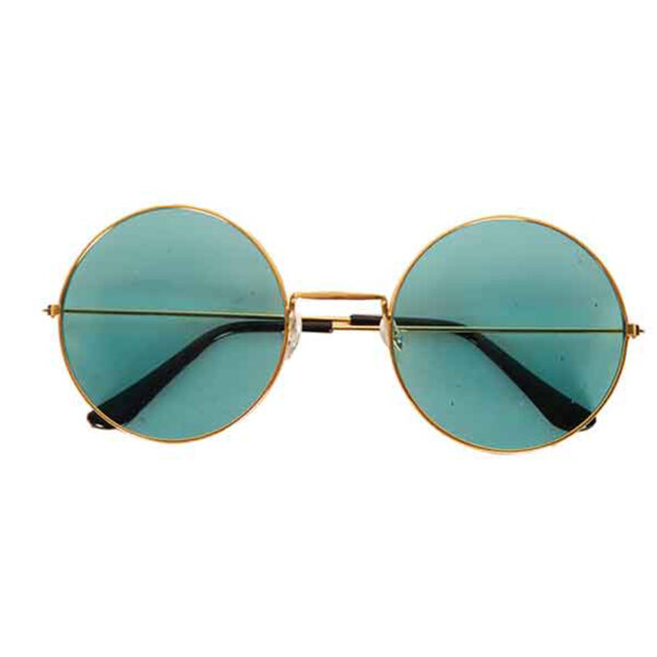 Faram Party Zonnebril - Hippie Flower Power Sixties - rond - groen