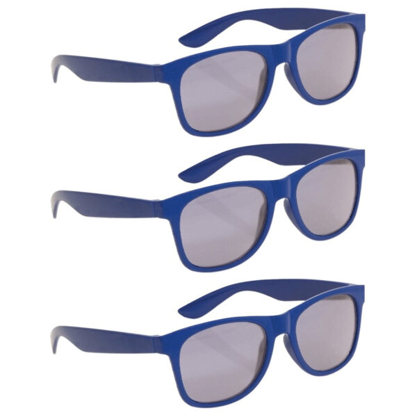 Feest en zonnebril voor kinderen - 6x stuks - blauw - kunststof - verkleedbrillen