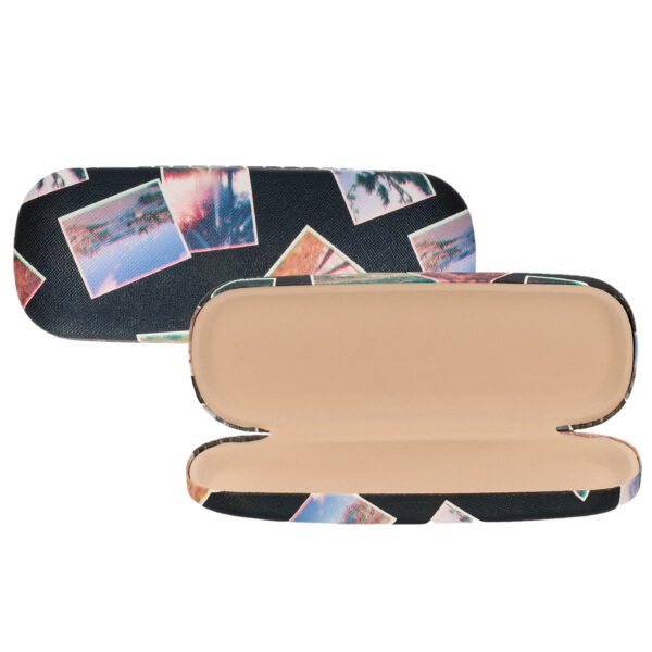 Brillenkoker/brillen opberghoes Holiday - 2x - hard kunststof - donkerblauw - zonnebril hoes