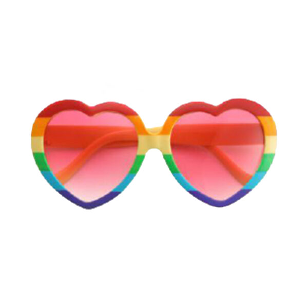 Faram Party Zonnebril - Hippie Flower Power Sixties - hartjes glazen - regenboog kleuren