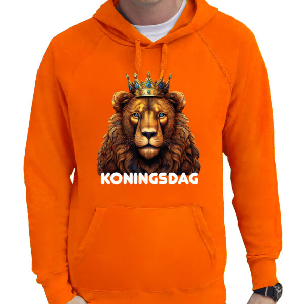 Koningsdag verkleed hoodie heren - leeuw - Koningsdag - oranje