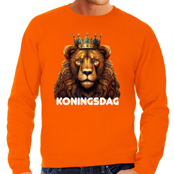 Koningsdag verkleed sweater heren - leeuw - Koningsdag - oranje