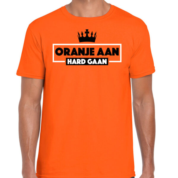 BD Koningsdag verkleed t-shirt heren - oranje aan hard gaan - oranje