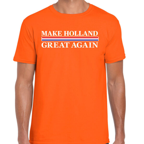 BD Koningsdag verkleed t-shirt heren - make Holland great - oranje