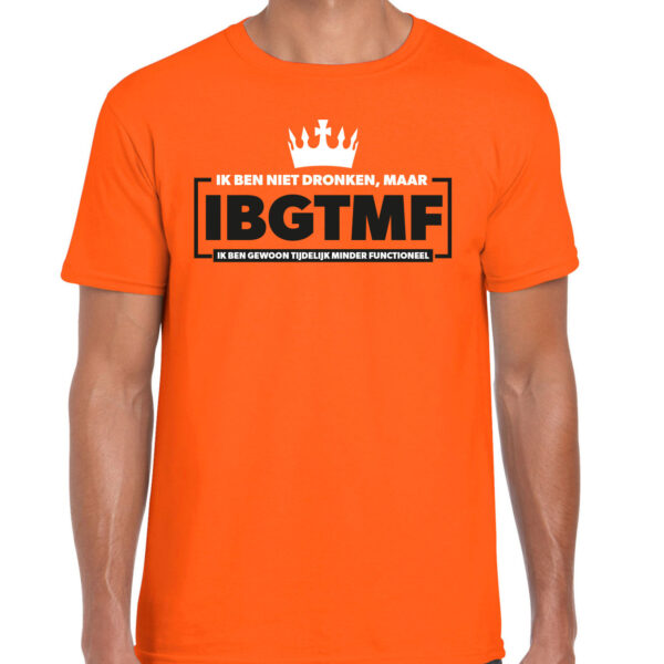 Koningsdag verkleed t-shirt heren - tijdelijk minder functioneel - oranje
