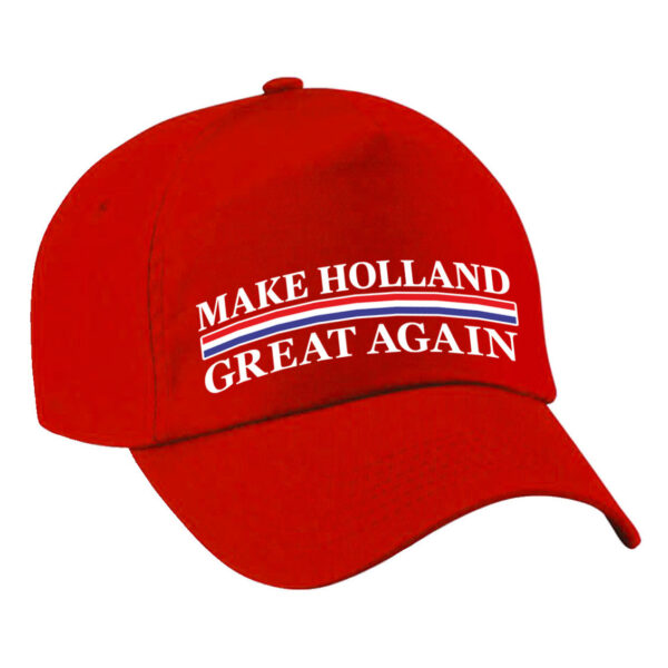Koningsdag Verkleed feest pet - rood - Make Holland Great Again - volwassenen