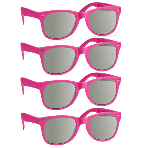 Party Zonnebril - 4x - fuchsia roze - hip design - volwassenen