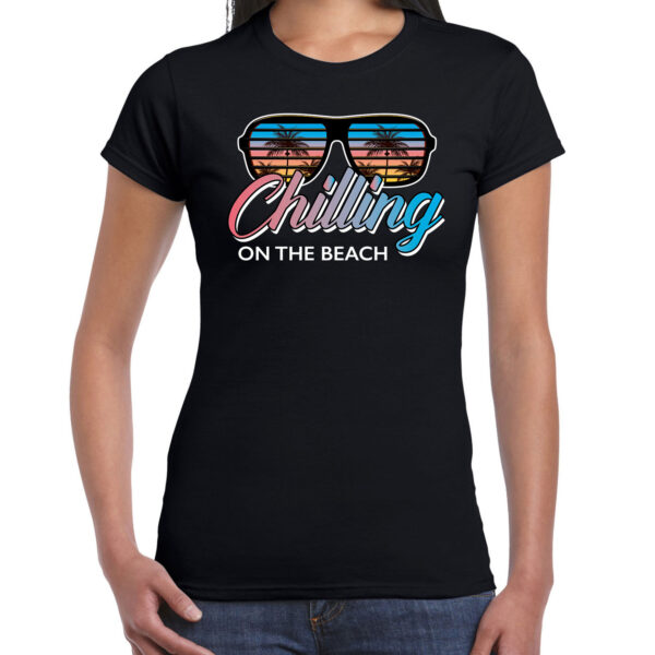 Chilling on the beach shirt beach party outfit / kleding zwart voor dames